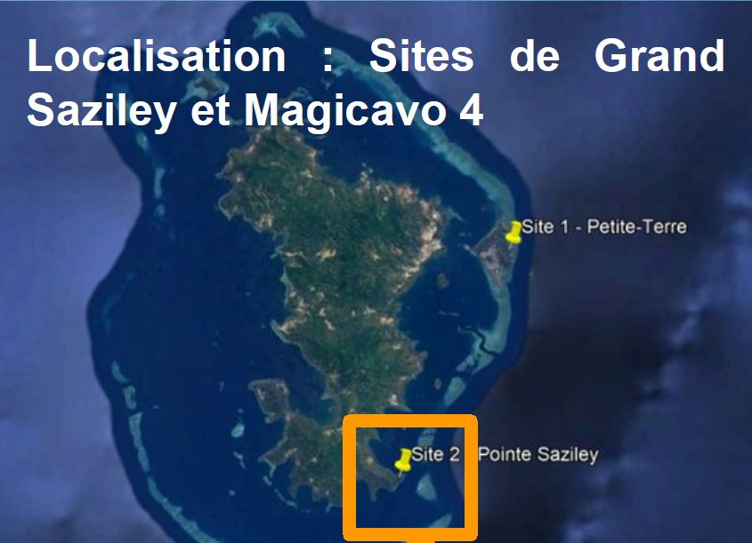 Localisation des sites de Grand Saziley et Majicavo